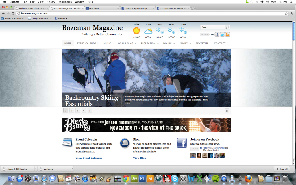 Think Entrepreneurship article “Follow Your Passion…” in Bozeman Magazine