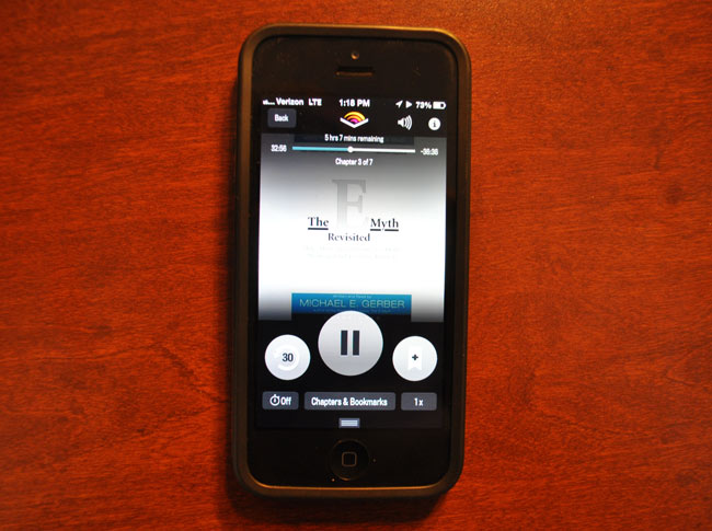 Listening to books with the Audible App in the car and while exercising works great.