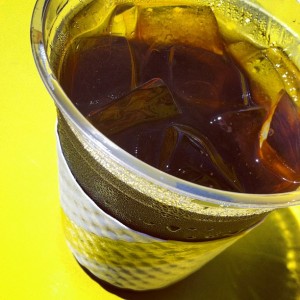 UEL ZING iced coffee closeup