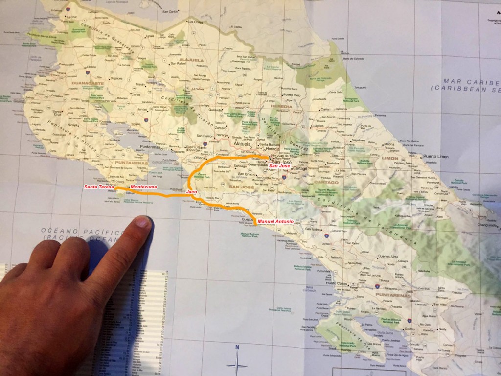 map of costa rica