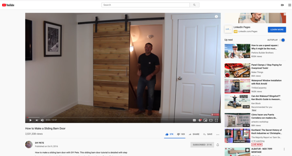 Youtube channel DIY Pete