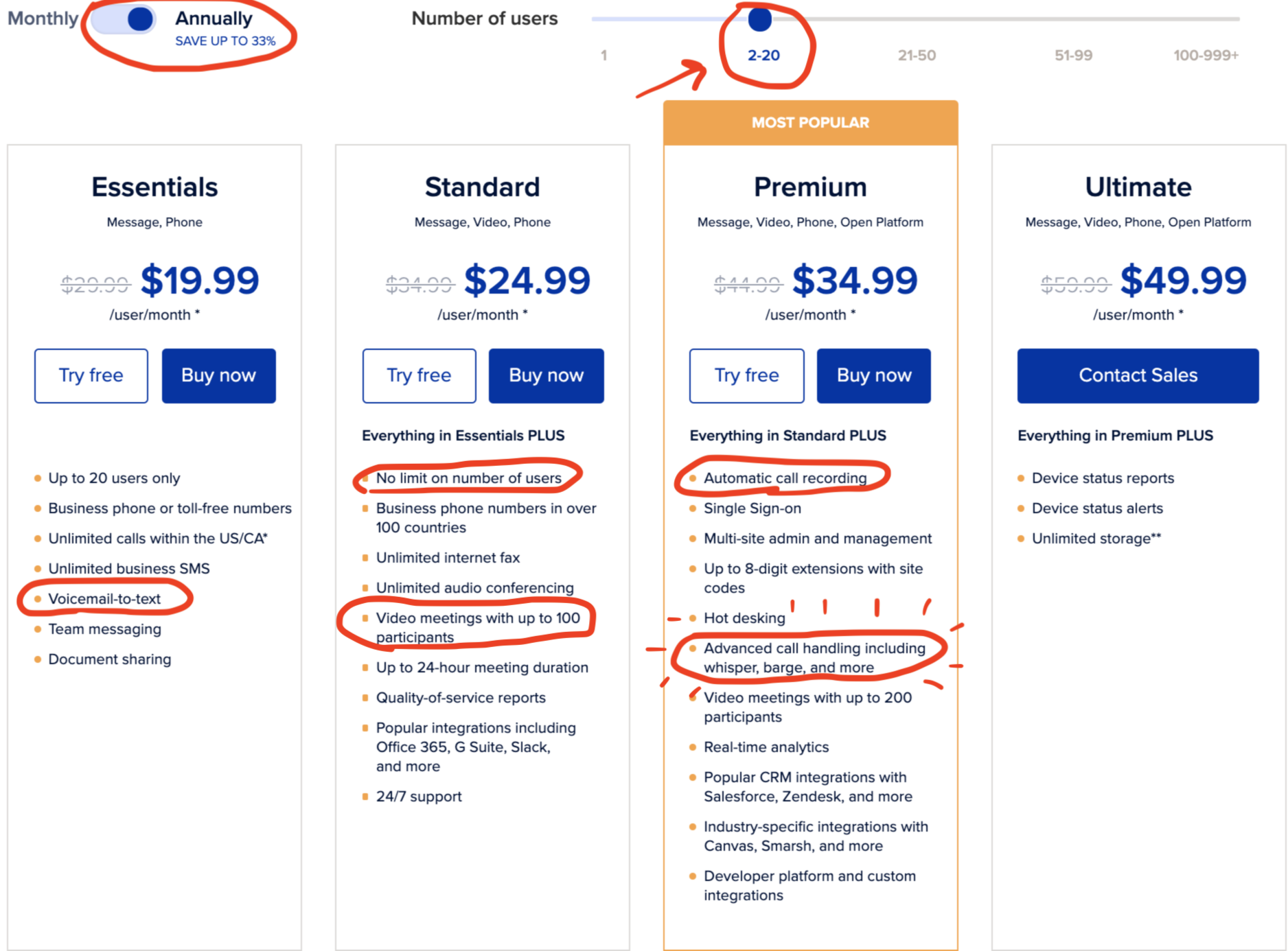 Ring Central Pricing 2-20 Users Ring Central Pricing