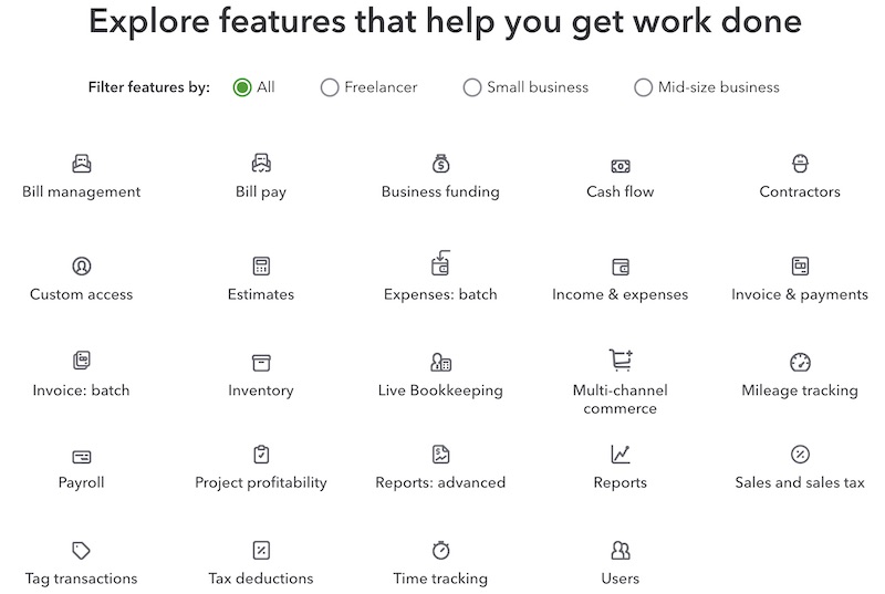 Quickbooks vs Freshbooks Features Quickbooks vs Freshbooks Features