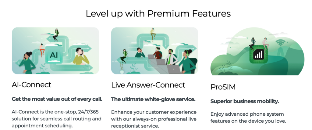 Phone.com premium features
